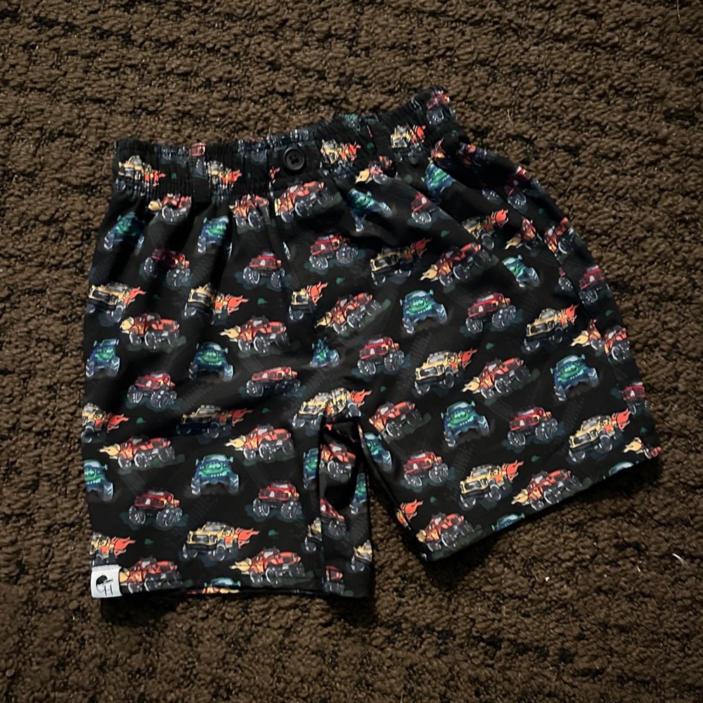Kids' Black Monster Truck Walk Shorts